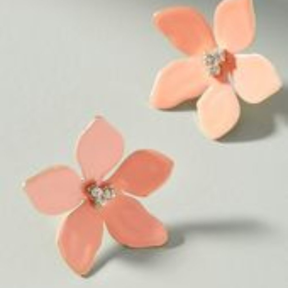 Pink Petite Plumeria Post Earrings